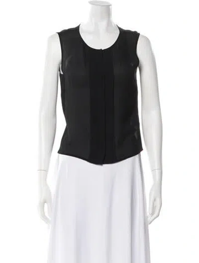 Pre-owned Escada Silk Crew Neck Top In Black
