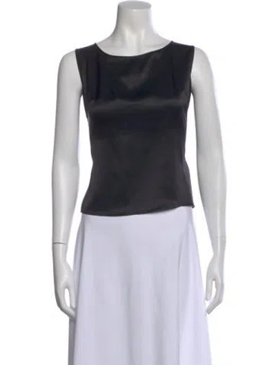 Pre-owned Escada Silk Crew Neck Top In Black