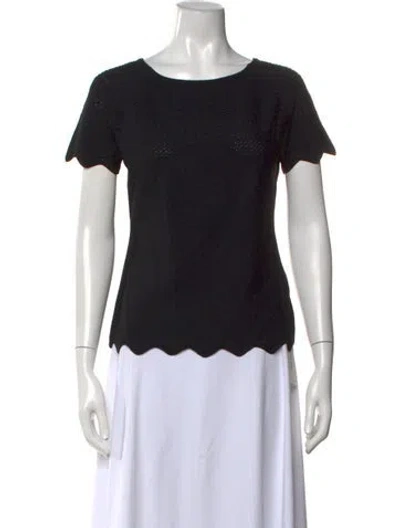 Pre-owned Escada Silk Crew Neck Top In Black