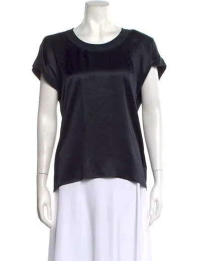 Pre-owned Escada Silk Crew Neck Top In Black