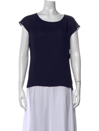 Pre-owned Escada Silk Crew Neck Top In Blue