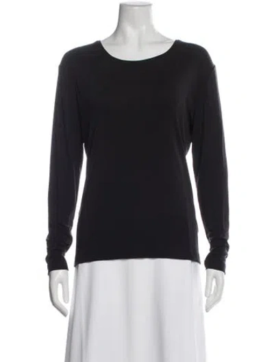 Pre-owned Escada Silk Crew Neck Top In Gray