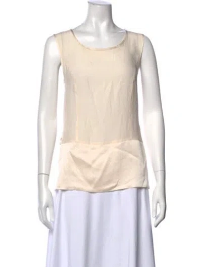 Pre-owned Escada Silk Crew Neck Top In Neutral