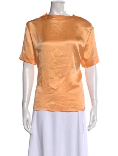 Pre-owned Escada Silk Crew Neck Top In Orange