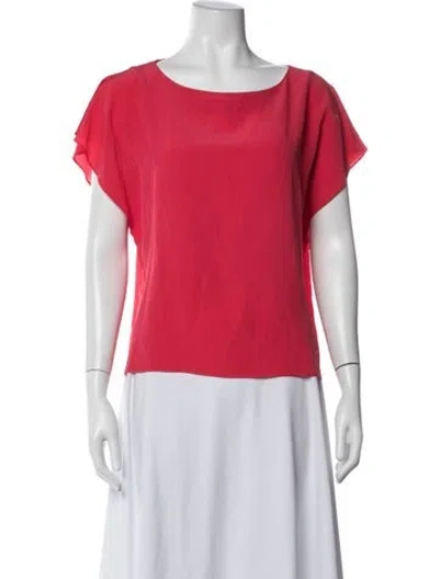 Pre-owned Escada Silk Crew Neck Top In Pink