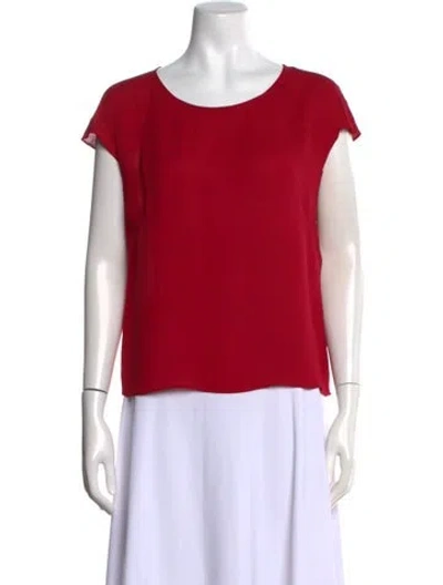 Pre-owned Escada Silk Crew Neck Top In Red