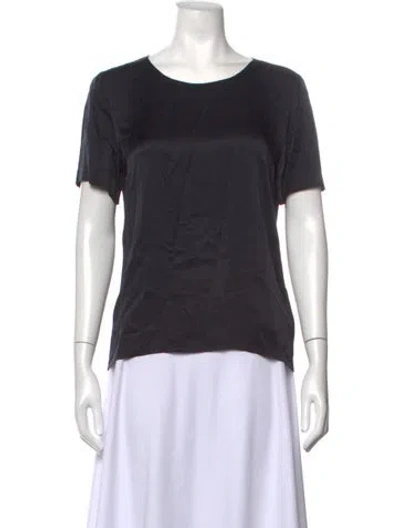 Pre-owned Escada Silk Crew Neck T-shirt In Blue