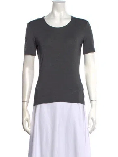 Pre-owned Escada Silk Crew Neck T-shirt In Gray