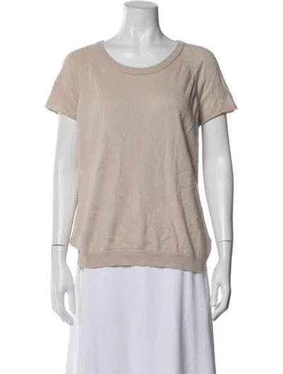 Pre-owned Escada Silk Crew Neck T-shirt In Neutral