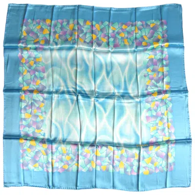 Pre-owned Escada Silk  Blue / Green Scarf Never Worn New, Never Worn 1990s