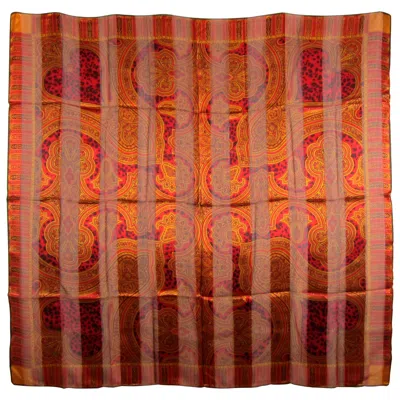 Pre-owned Escada Silk  Scarf Over Sized, Never Worn 1990s In Brown