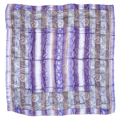 Pre-owned Escada Silk  Scarf Purple - Paisley Snake Print New, Never Worn -1990's