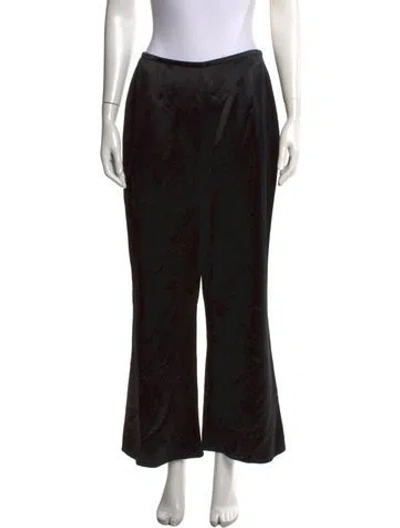 Pre-owned Escada Silk Flared Pants In Black
