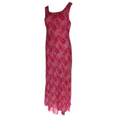 Pre-owned Escada Silk Floral Pink/red Dress Small