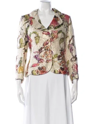 Pre-owned Escada Silk Floral Print Blazer