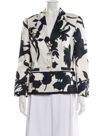 Pre-owned Escada Silk Floral Print Blazer In Multi