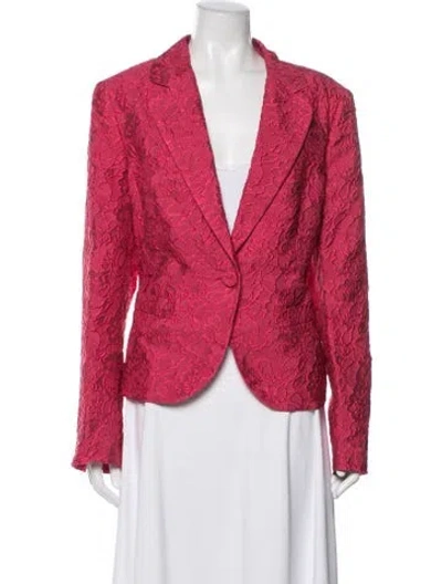 Pre-owned Escada Silk Floral Print Blazer In Pink