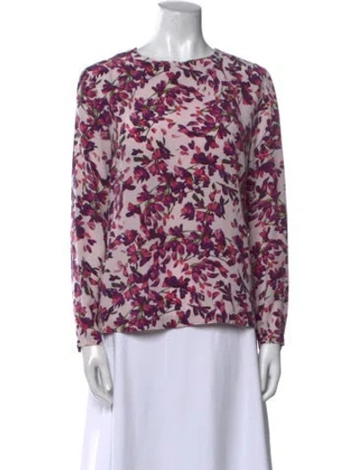 Pre-owned Escada Silk Floral Print Blouse In Multi
