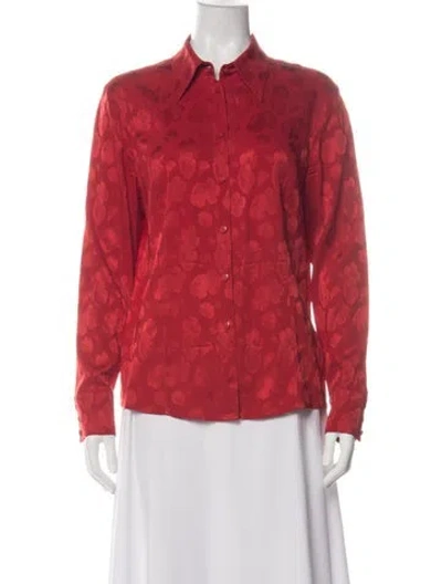 Pre-owned Escada Silk Floral Print Blouse In Multi