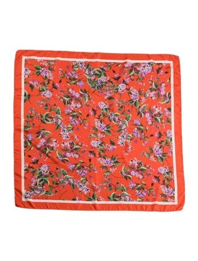 Pre-owned Escada Silk Floral Print Scarf