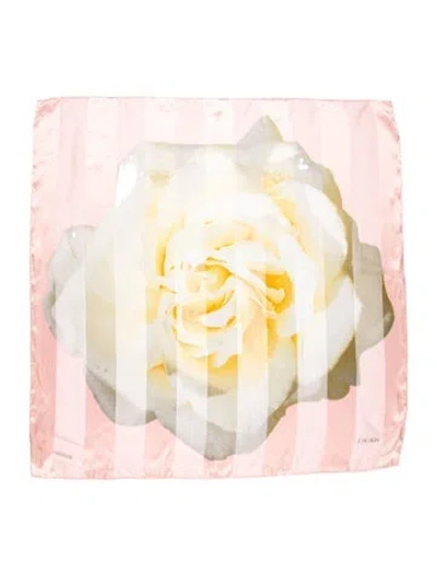 Pre-owned Escada Silk Floral Print Scarf In Pink