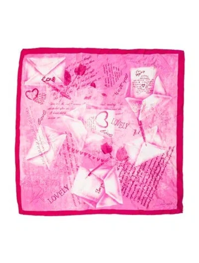 Pre-owned Escada Silk Graphic Print Scarf In Pink