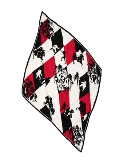 Pre-owned Escada Silk Graphic Print Scarf In Red