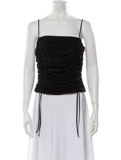 Pre-owned Escada Silk Halterneck Crop Top In Black