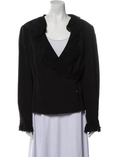 Pre-owned Escada Silk Jacket In Black