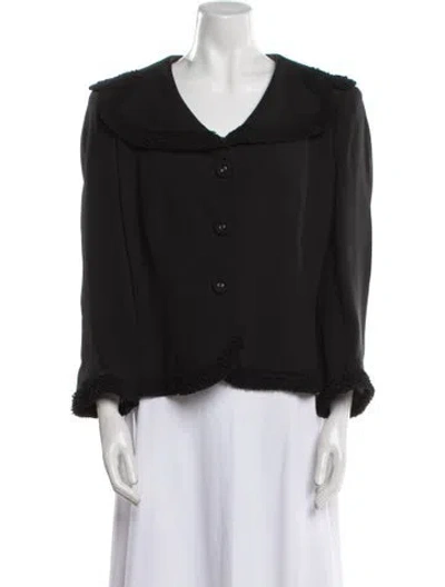 Pre-owned Escada Silk Jacket In Black