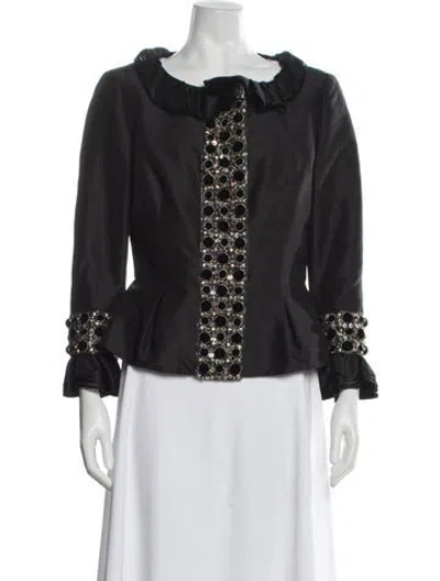 Pre-owned Escada Silk Jacket In Black