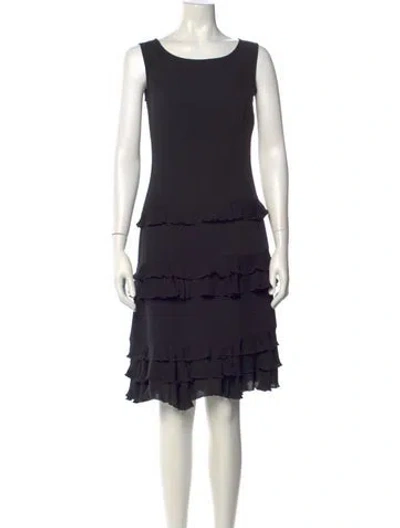 Pre-owned Escada Silk Knee-length Dress In Black