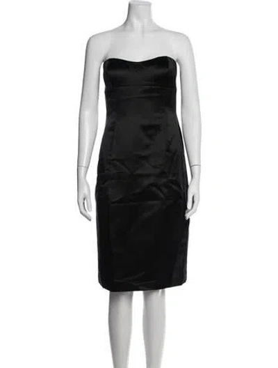 Pre-owned Escada Silk Knee-length Dress In Black