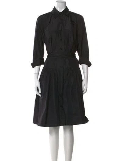 Pre-owned Escada Silk Knee-length Dress In Black