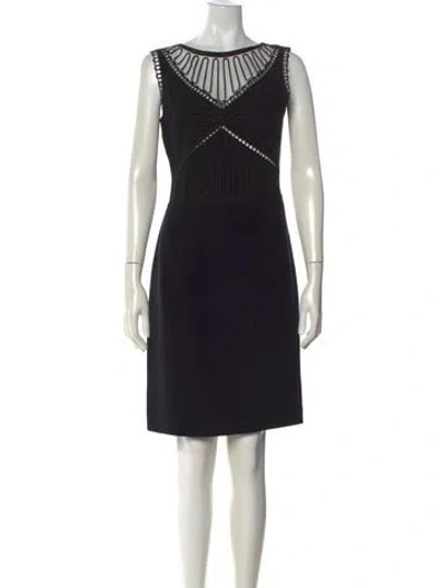 Pre-owned Escada Silk Knee-length Dress In Black