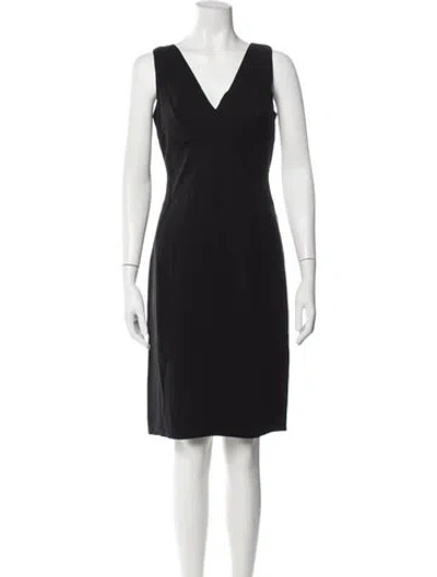 Pre-owned Escada Silk Knee-length Dress In Black