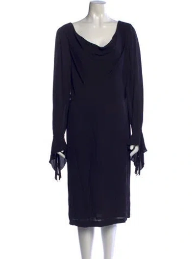 Pre-owned Escada Silk Knee-length Dress In Black