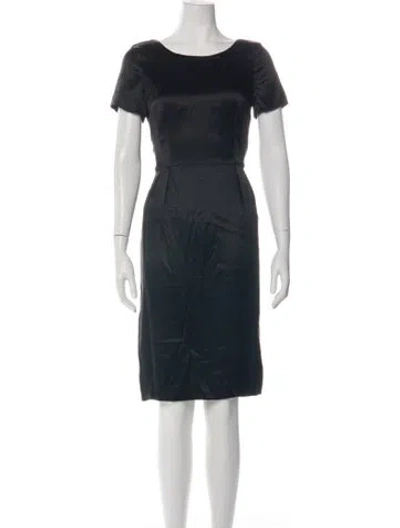 Pre-owned Escada Silk Knee-length Dress In Black