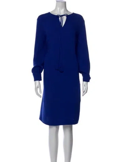 Pre-owned Escada Silk Knee-length Dress In Blue