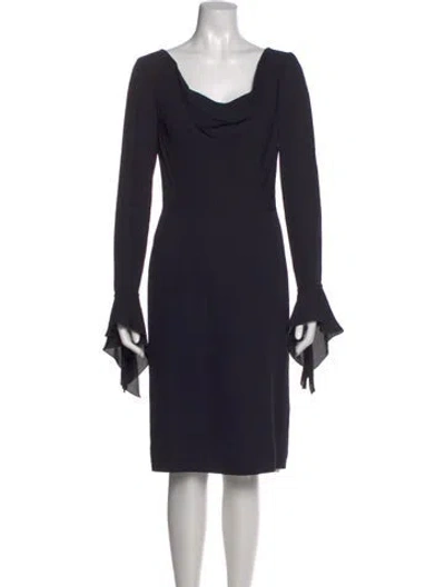 Pre-owned Escada Silk Knee-length Dress In Blue