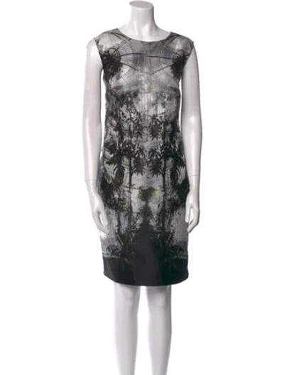 Pre-owned Escada Silk Knee-length Dress In Gray