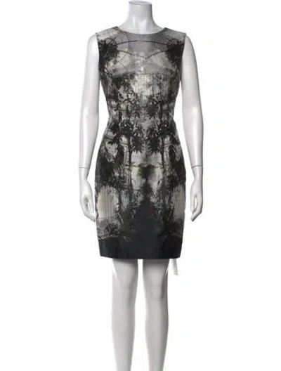 Pre-owned Escada Silk Knee-length Dress In Gray