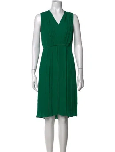 Pre-owned Escada Silk Knee-length Dress In Green