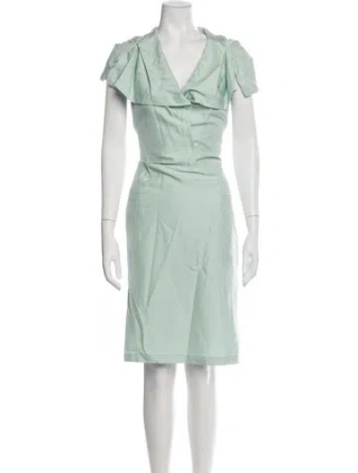 Pre-owned Escada Silk Knee-length Dress In Green
