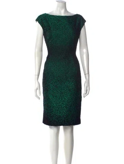 Pre-owned Escada Silk Knee-length Dress In Green