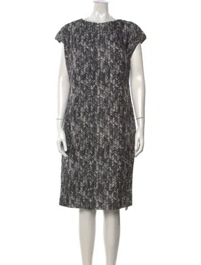 Pre-owned Escada Silk Knee-length Dress In Grey