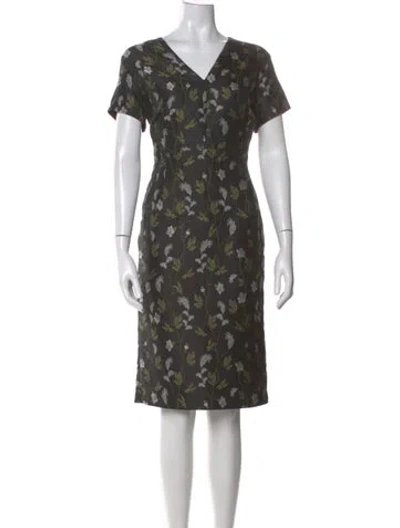Pre-owned Escada Silk Knee-length Dress In Multi