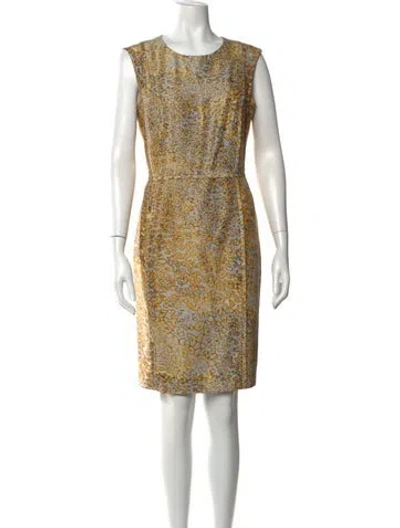 Pre-owned Escada Silk Knee-length Dress In Neutral