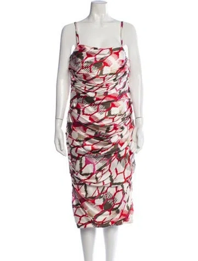 Pre-owned Escada Silk Knee-length Dress In Neutrals