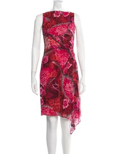 Pre-owned Escada Silk Knee-length Dress In Pink